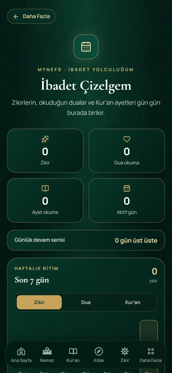 سجل عبادتي ekranı